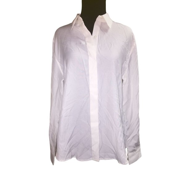 Christopher & Banks White Button Down Blouse Size Small NWT Womens S - Picture 1 of 7